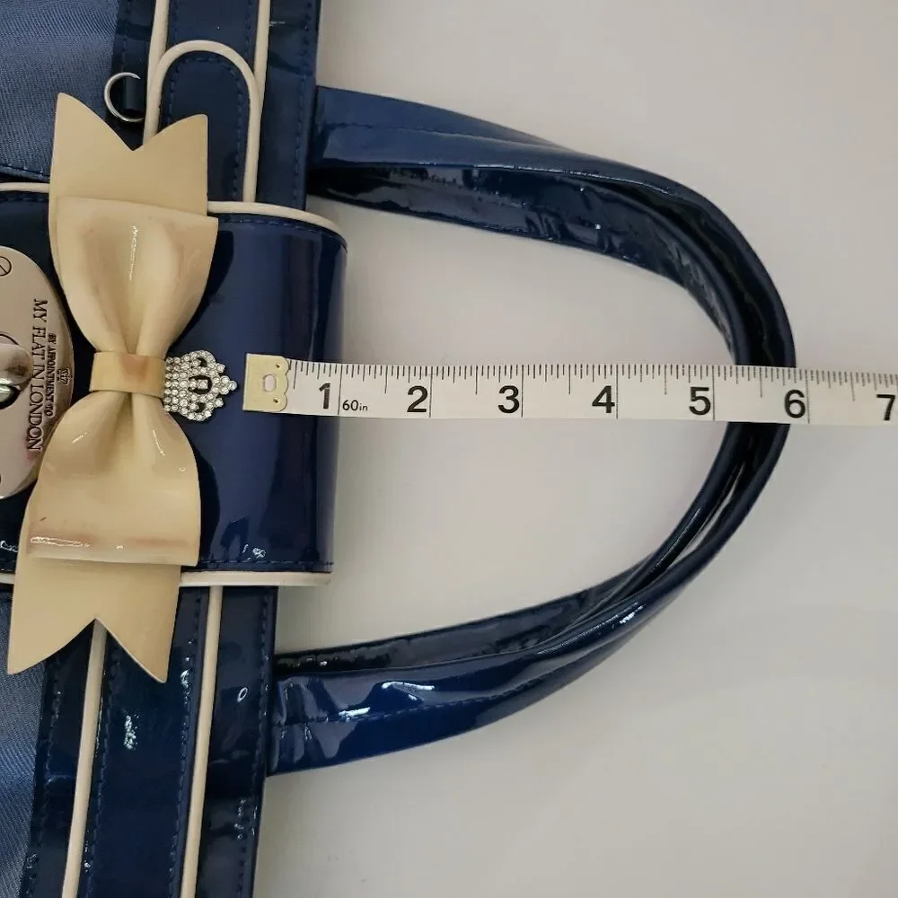 My Flat In London Ashby Small Handheld Blue Satchel